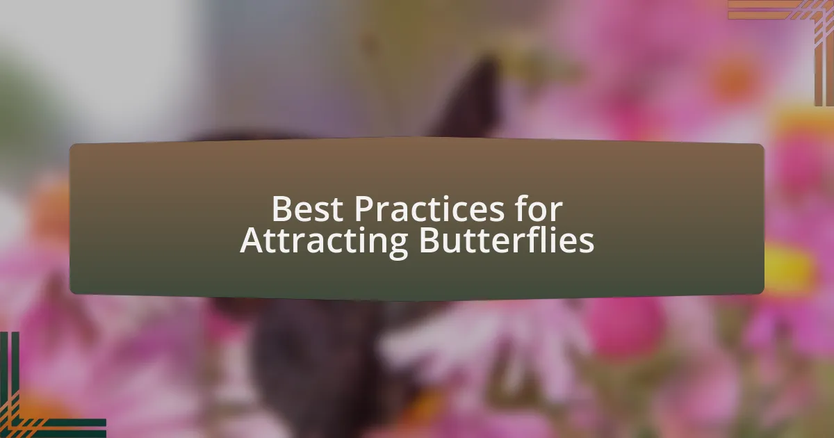 Best Practices for Attracting Butterflies