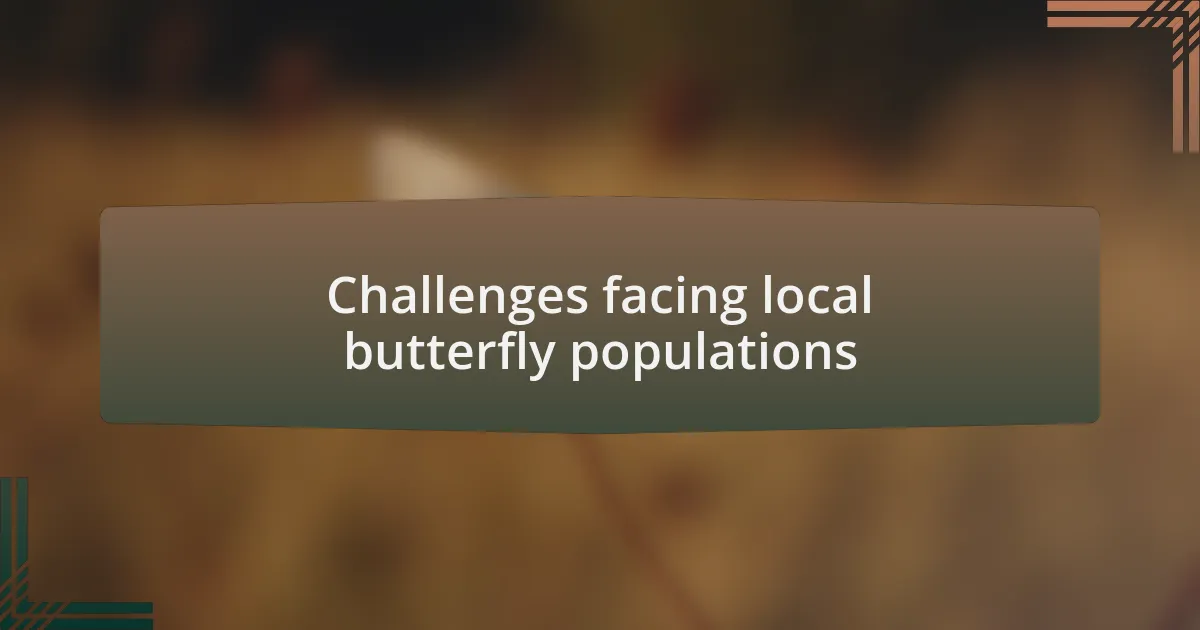 Challenges facing local butterfly populations