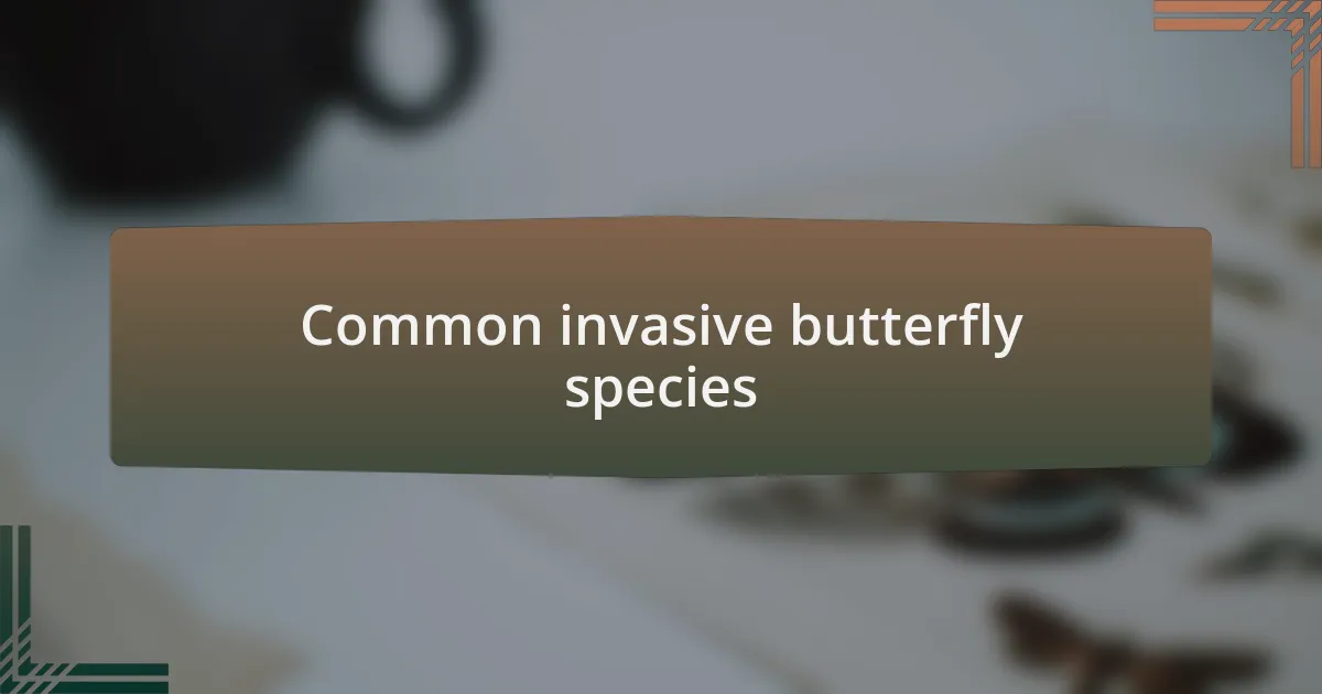Common invasive butterfly species