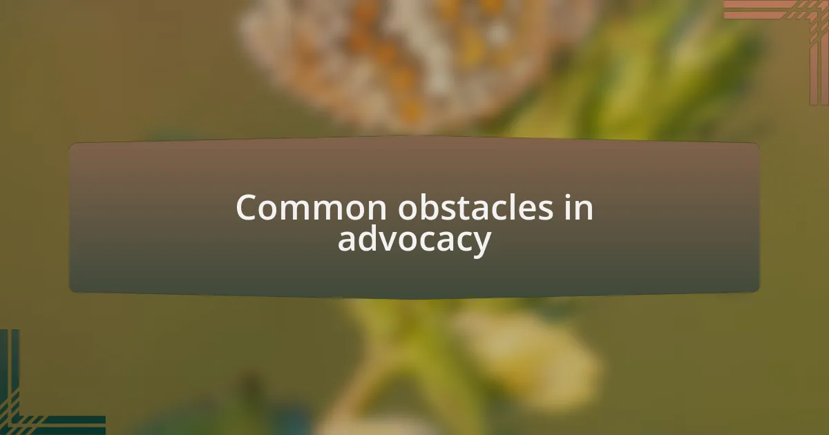 Common obstacles in advocacy