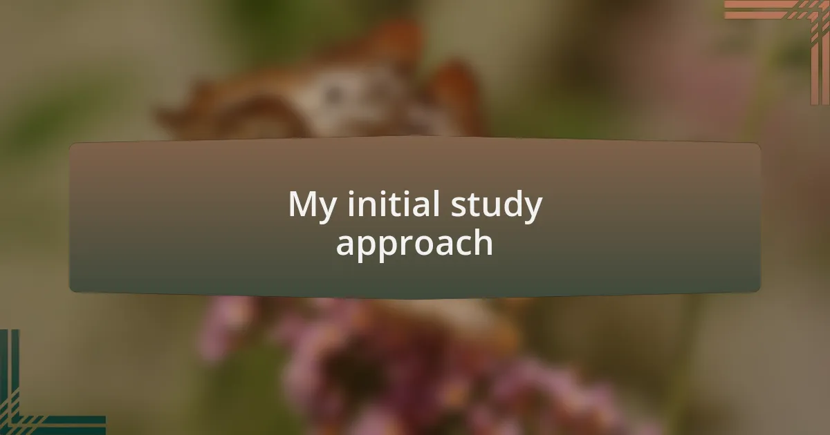 My initial study approach