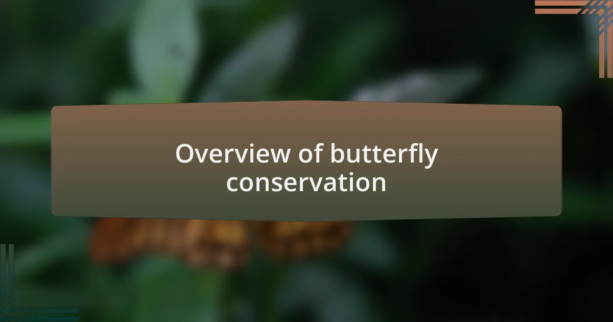 Overview of butterfly conservation