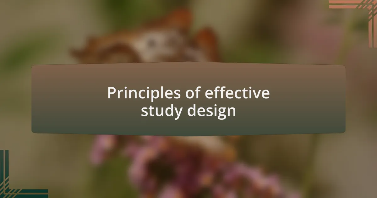 Principles of effective study design